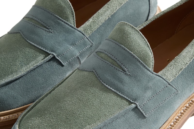 Kith Reunites With Blackstock & Weber for Second Ellis Penny Loafer Collaboration loafers formal shoes suede leather formal informal shoes flats gold embossed double leather midsole portugal green black grey dark brown tan
