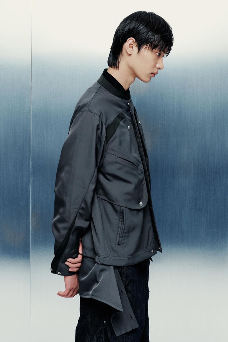 SAN SAN GEAR Serves Up Striking "pivot/node" FW24 Collection release info fashion apparel label capsule lookbook fall winter jacket puffer shell nylon outerwear hoodie t shirt brand seoul