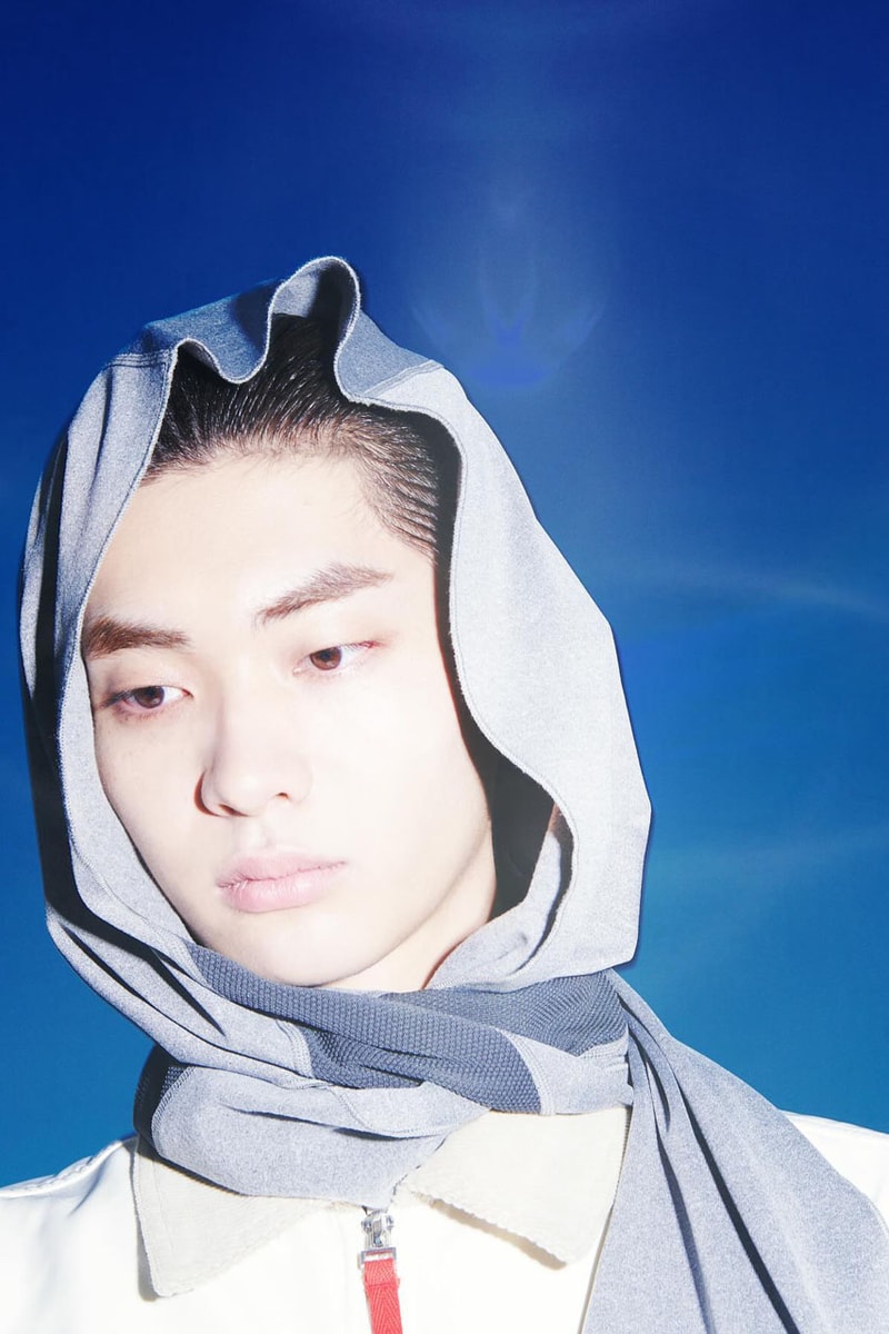 SAN SAN GEAR Serves Up Striking "pivot/node" FW24 Collection release info fashion apparel label capsule lookbook fall winter jacket puffer shell nylon outerwear hoodie t shirt brand seoul