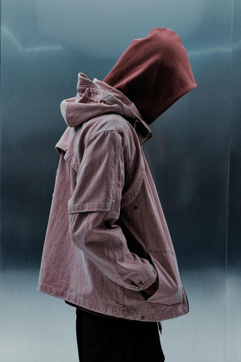 SAN SAN GEAR Serves Up Striking "pivot/node" FW24 Collection release info fashion apparel label capsule lookbook fall winter jacket puffer shell nylon outerwear hoodie t shirt brand seoul
