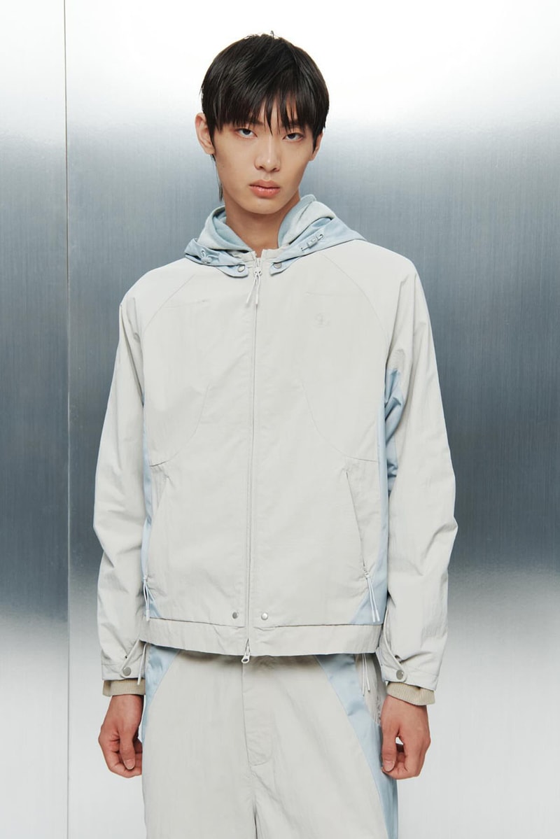 SAN SAN GEAR Serves Up Striking "pivot/node" FW24 Collection release info fashion apparel label capsule lookbook fall winter jacket puffer shell nylon outerwear hoodie t shirt brand seoul