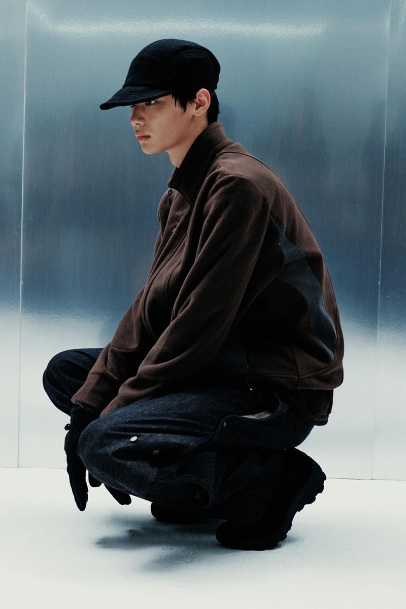 SAN SAN GEAR Serves Up Striking "pivot/node" FW24 Collection release info fashion apparel label capsule lookbook fall winter jacket puffer shell nylon outerwear hoodie t shirt brand seoul