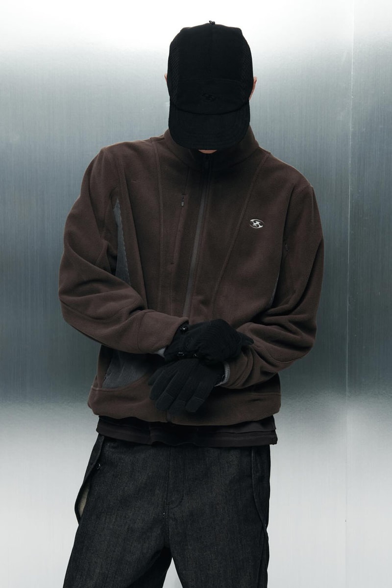 SAN SAN GEAR Serves Up Striking "pivot/node" FW24 Collection release info fashion apparel label capsule lookbook fall winter jacket puffer shell nylon outerwear hoodie t shirt brand seoul