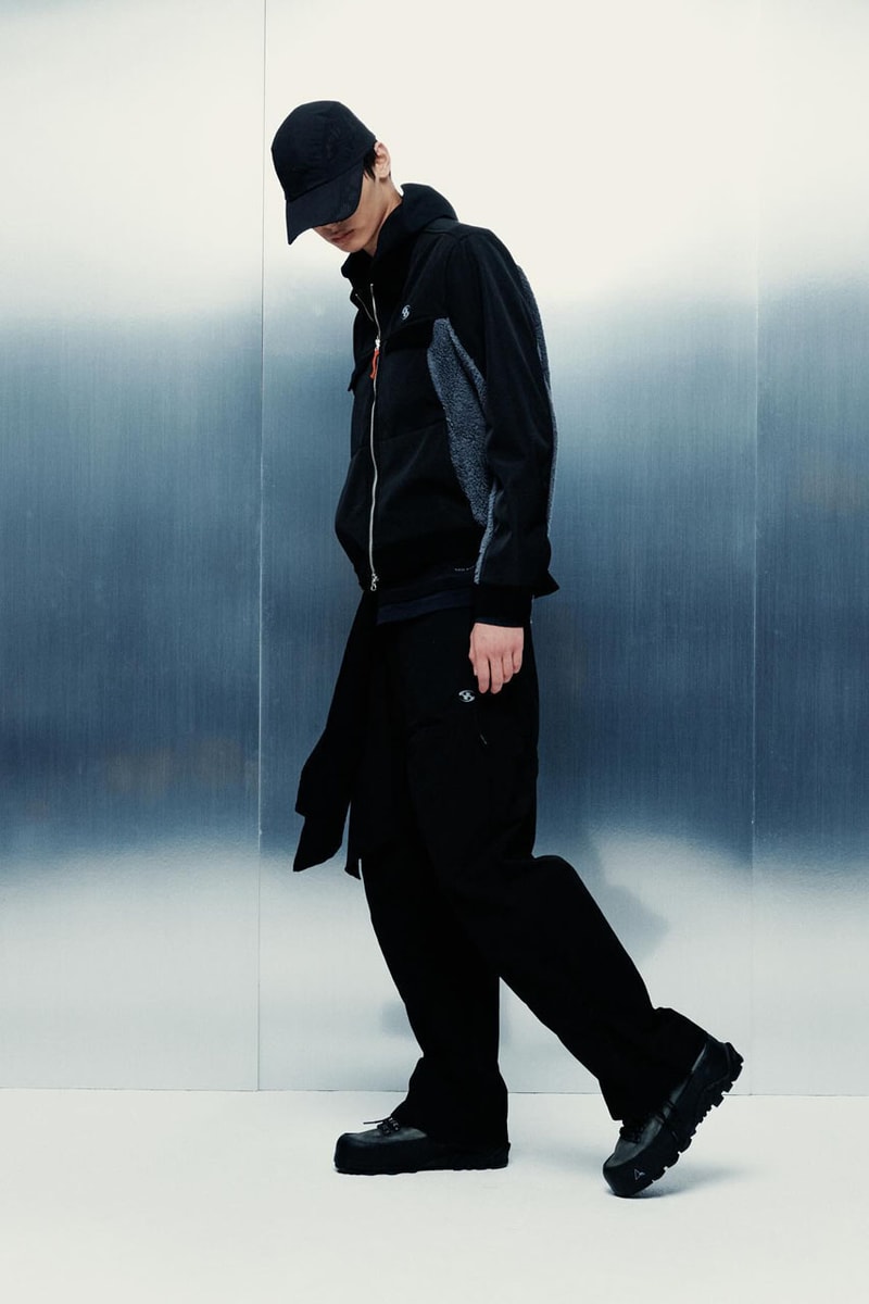SAN SAN GEAR Serves Up Striking "pivot/node" FW24 Collection release info fashion apparel label capsule lookbook fall winter jacket puffer shell nylon outerwear hoodie t shirt brand seoul