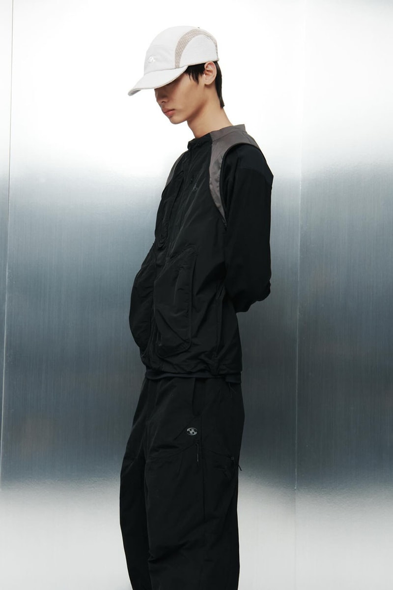 SAN SAN GEAR Serves Up Striking "pivot/node" FW24 Collection release info fashion apparel label capsule lookbook fall winter jacket puffer shell nylon outerwear hoodie t shirt brand seoul