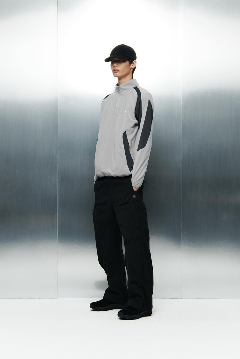 SAN SAN GEAR Serves Up Striking "pivot/node" FW24 Collection release info fashion apparel label capsule lookbook fall winter jacket puffer shell nylon outerwear hoodie t shirt brand seoul