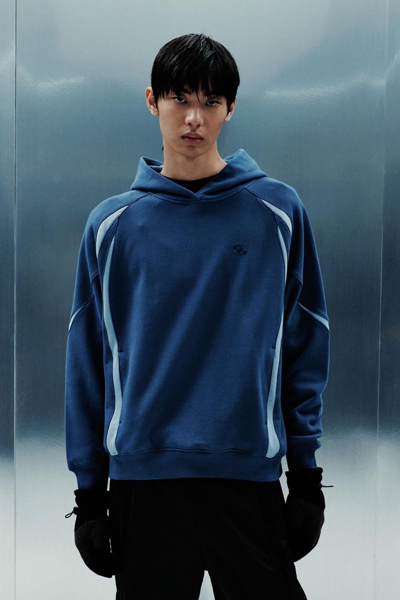 SAN SAN GEAR Serves Up Striking "pivot/node" FW24 Collection release info fashion apparel label capsule lookbook fall winter jacket puffer shell nylon outerwear hoodie t shirt brand seoul