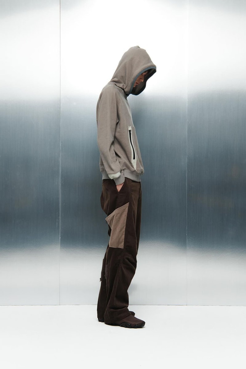 SAN SAN GEAR Serves Up Striking "pivot/node" FW24 Collection release info fashion apparel label capsule lookbook fall winter jacket puffer shell nylon outerwear hoodie t shirt brand seoul