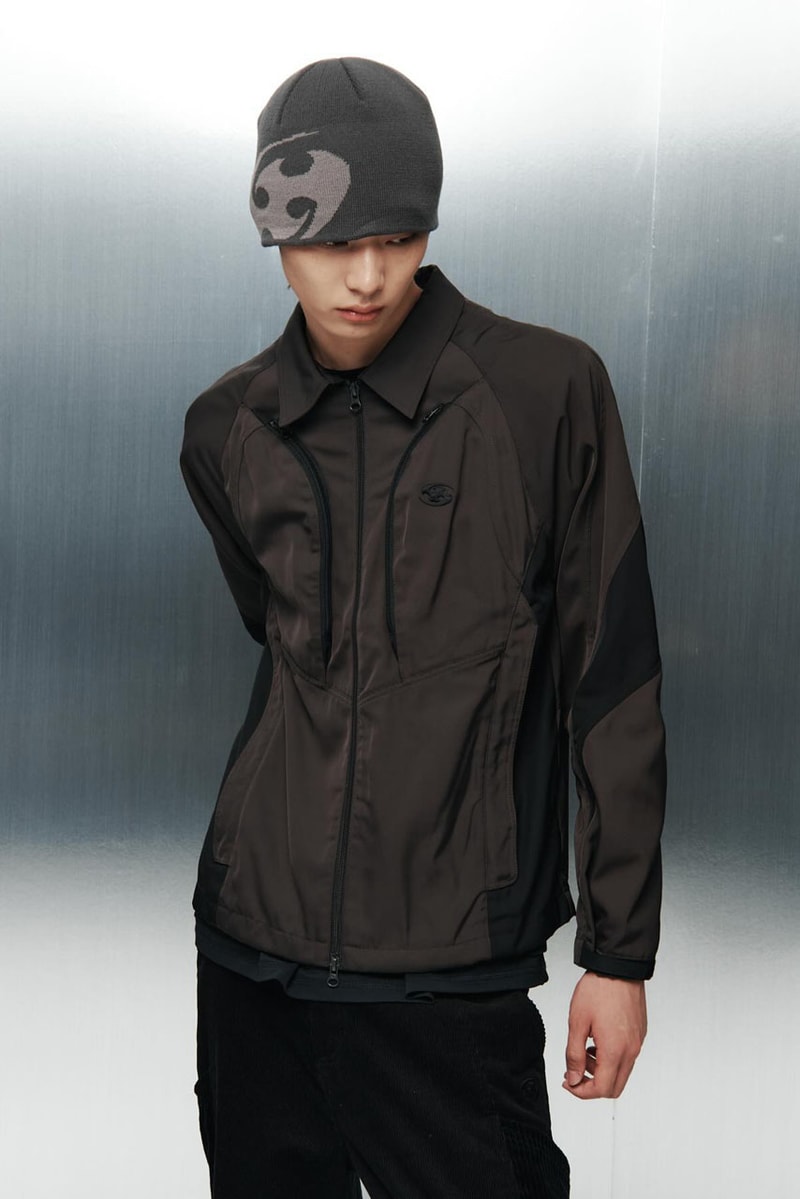 SAN SAN GEAR Serves Up Striking "pivot/node" FW24 Collection release info fashion apparel label capsule lookbook fall winter jacket puffer shell nylon outerwear hoodie t shirt brand seoul