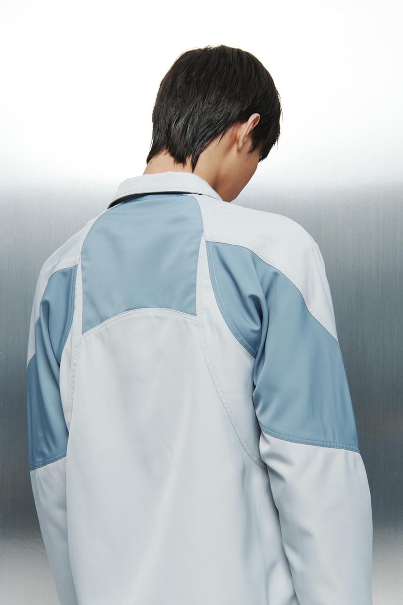 SAN SAN GEAR Serves Up Striking "pivot/node" FW24 Collection release info fashion apparel label capsule lookbook fall winter jacket puffer shell nylon outerwear hoodie t shirt brand seoul