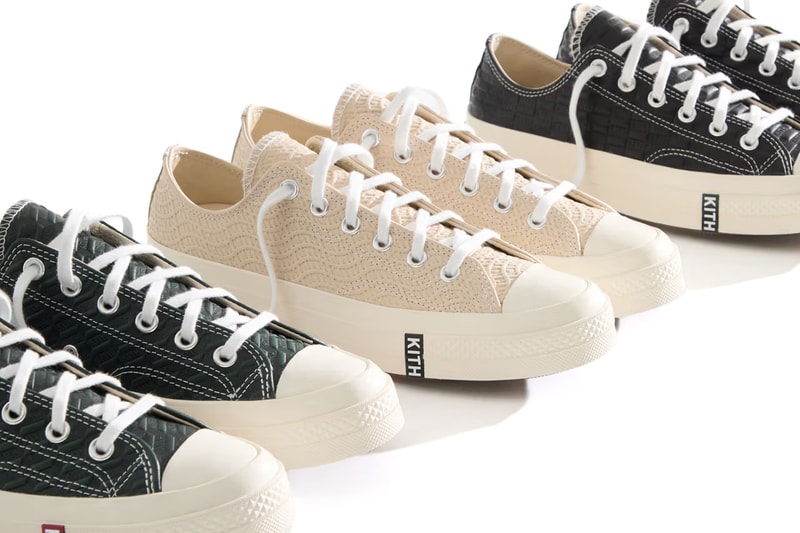 Kith x Converse Reconnect on the Chuck Taylor All Star collab sneaker release info high top low top ox 70 fall classic collection fw24 footwear low top high top lace upper leather sole logo ronnie fieg