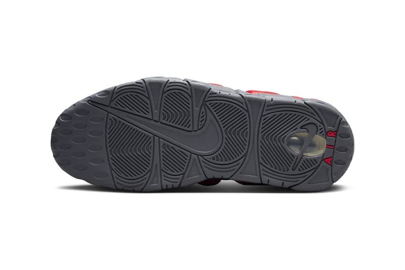 Official Look at the Nike Air More Uptempo Low "Dark Grey/Light Crimson" FZ3055-002  Dark Grey/Light Crimson-Metallic Silver release info holiday 2024 black white