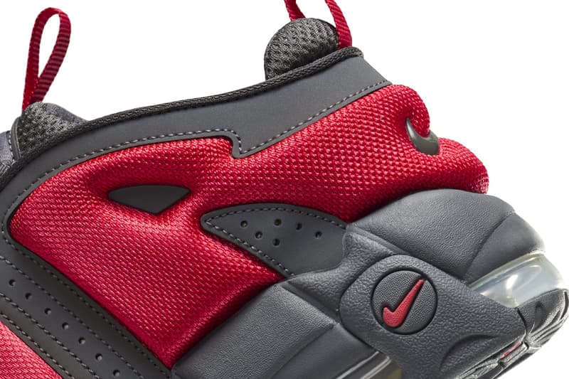 Official Look at the Nike Air More Uptempo Low "Dark Grey/Light Crimson" FZ3055-002  Dark Grey/Light Crimson-Metallic Silver release info holiday 2024 black white