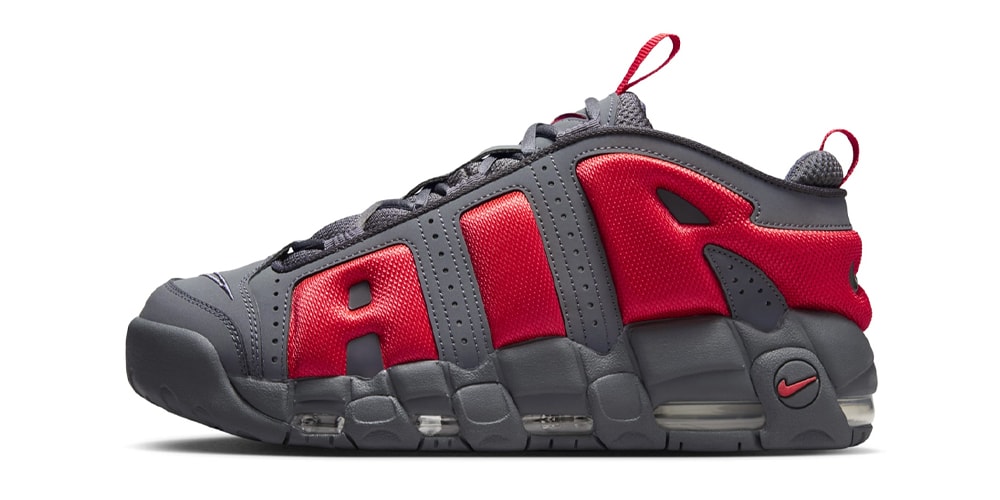 Official Look at the Nike Air More Uptempo Low "Dark Grey/Light Crimson"