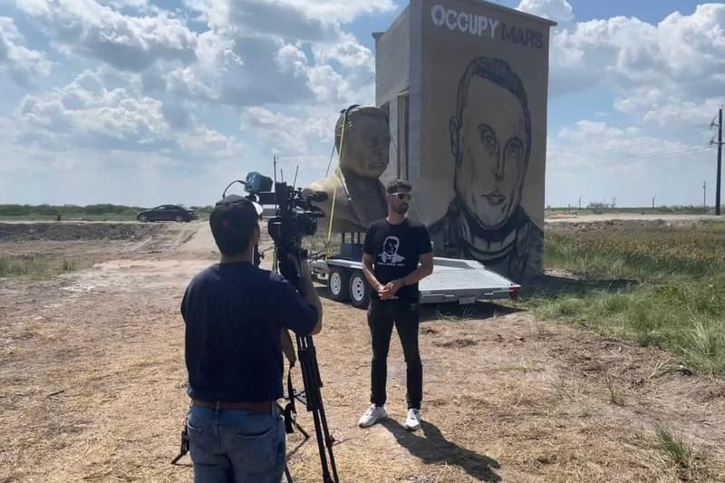 elon musk sculpture meme cybertruck