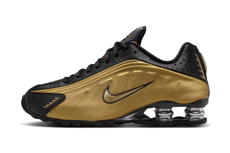 Official Look at the Nike Shox R4 "Black/Metallic Gold"