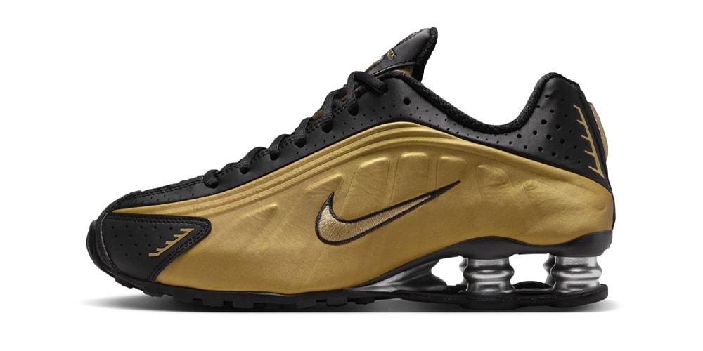 Official Look at the Nike Shox R4 "Black/Metallic Gold"