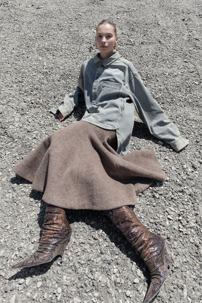 Entire Studios Drop 8 Sees Sees a Continued Evolution for the Future outerwear mini cloak evening wear futuristinck bombers denim colorways staples minimalistic