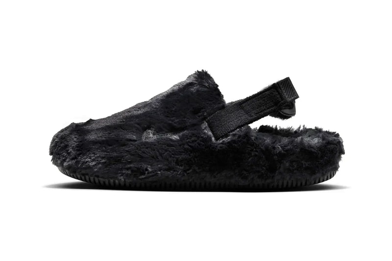 Nike's Calm Mule Gets Furry Makeover Holiday Season balck pink sanddrift beige FZ3119-001 FZ3118-100 FZ3119-600
