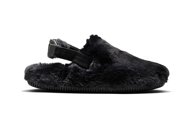 Nike's Calm Mule Gets Furry Makeover Holiday Season balck pink sanddrift beige FZ3119-001 FZ3118-100 FZ3119-600