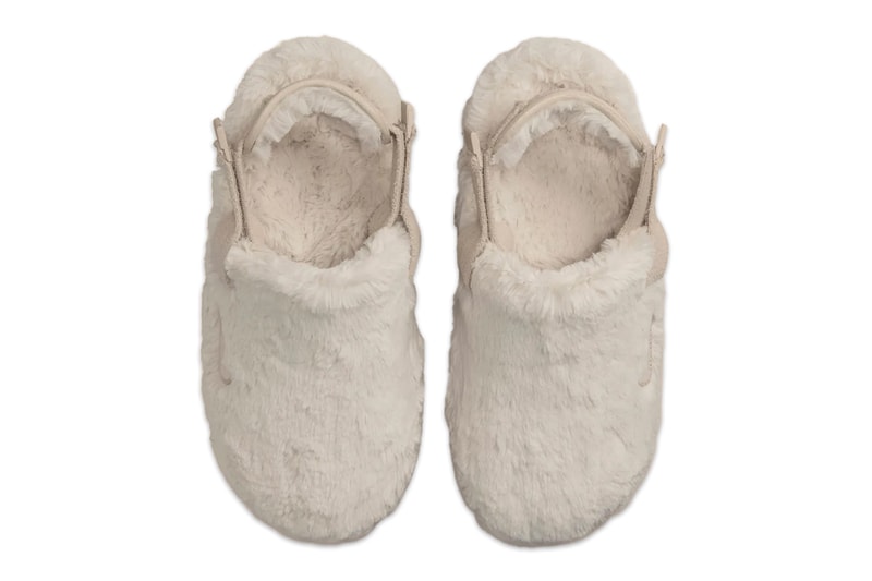 Nike's Calm Mule Gets Furry Makeover Holiday Season balck pink sanddrift beige FZ3119-001 FZ3118-100 FZ3119-600