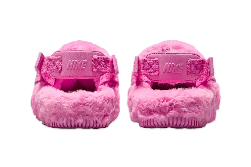 Nike's Calm Mule Gets Furry Makeover Holiday Season balck pink sanddrift beige FZ3119-001 FZ3118-100 FZ3119-600