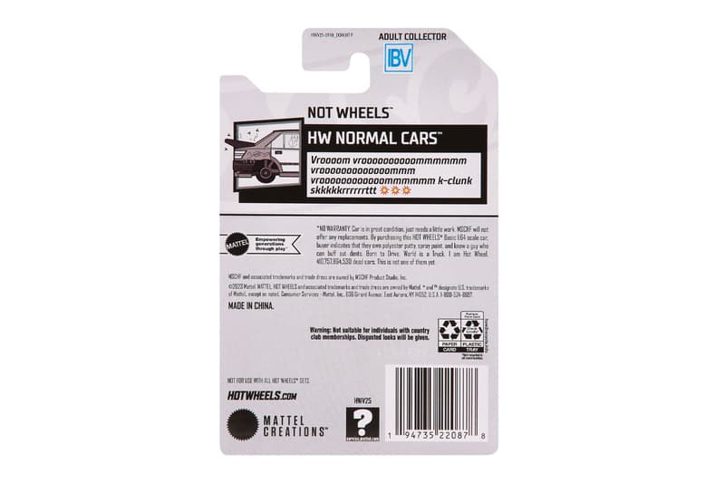 Mattel Creations Hot Wheels x MSCHF Not Wheels Car Release Info