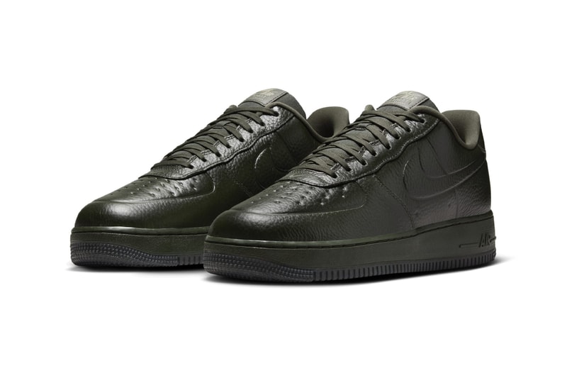 Official Look at the Nike Air Force 1 Low Pro Tech Waterproof "Sequoia" FB8875-301 nike af1 wp classic leather shoes staples wardrobe 