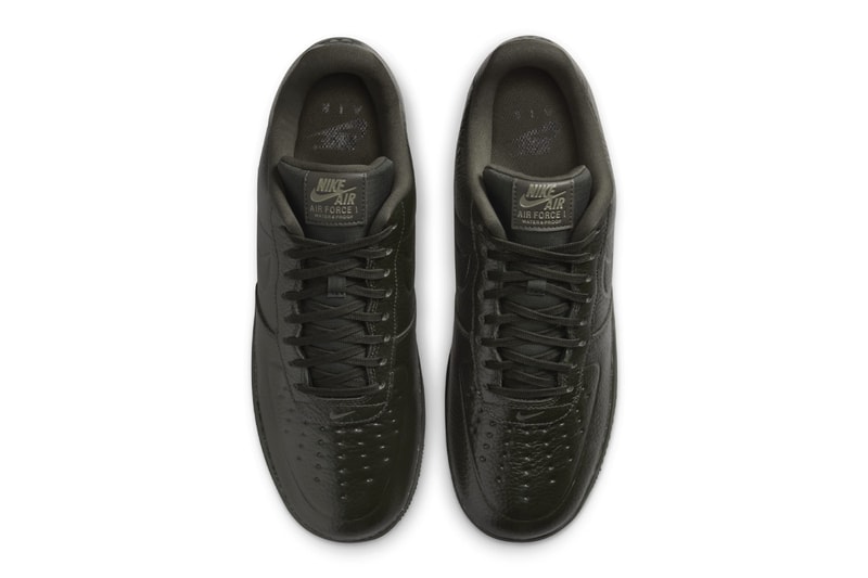 Official Look at the Nike Air Force 1 Low Pro Tech Waterproof "Sequoia" FB8875-301 nike af1 wp classic leather shoes staples wardrobe 