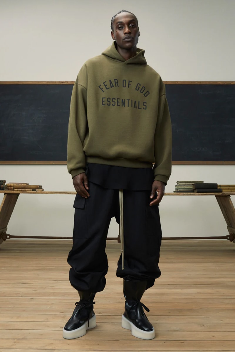 fear of god ESSENTIALS 2024 The Back To School Collection quarter-zip pullovers oversized jackets hoodies sweatshirts t-shirts pants shorts