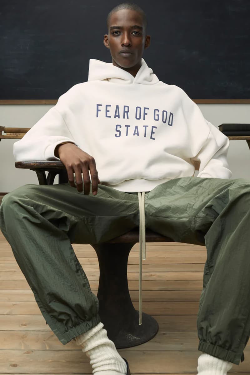 fear of god ESSENTIALS 2024 The Back To School Collection quarter-zip pullovers oversized jackets hoodies sweatshirts t-shirts pants shorts