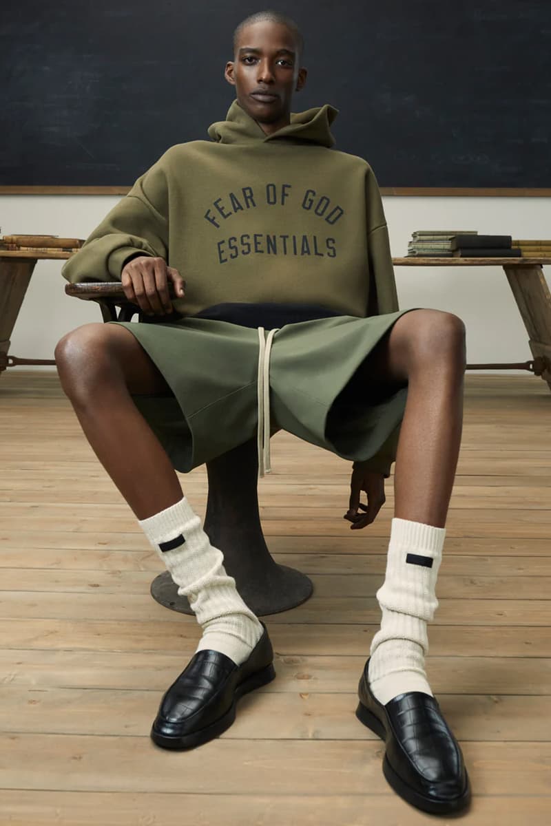 fear of god ESSENTIALS 2024 The Back To School Collection quarter-zip pullovers oversized jackets hoodies sweatshirts t-shirts pants shorts