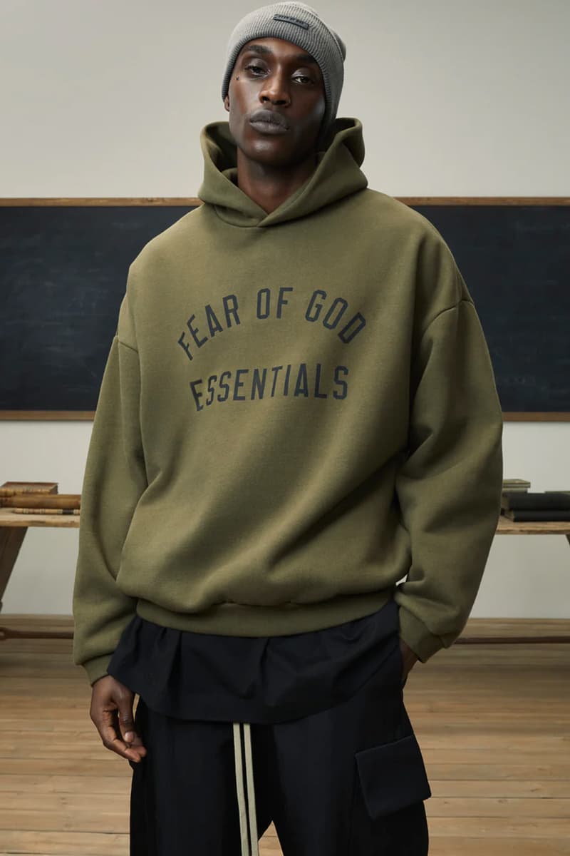 fear of god ESSENTIALS 2024 The Back To School Collection quarter-zip pullovers oversized jackets hoodies sweatshirts t-shirts pants shorts