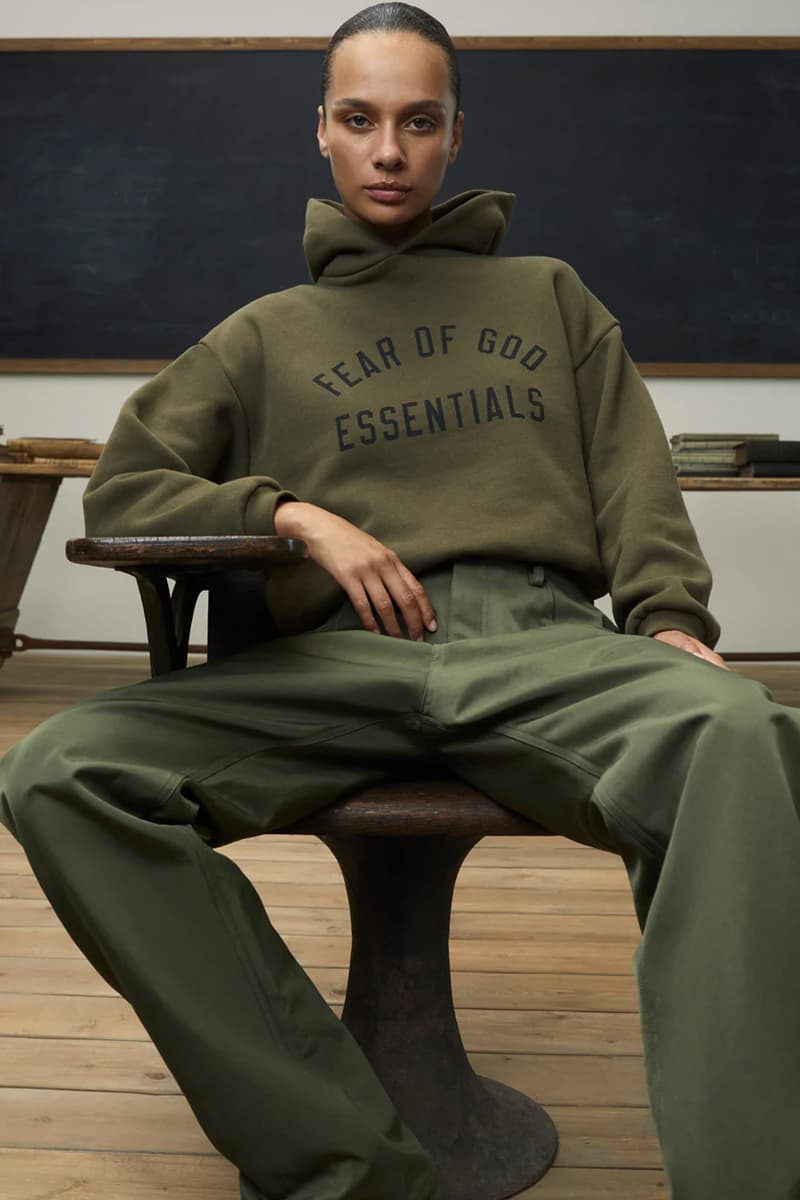 fear of god ESSENTIALS 2024 The Back To School Collection quarter-zip pullovers oversized jackets hoodies sweatshirts t-shirts pants shorts