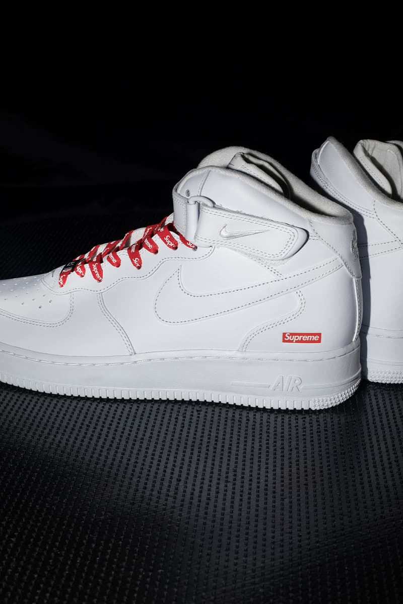 Supreme Officially Drops Nike Air Force 1 Mid Collaboration release info fall winter 2024 full collection drop swoosh shoes sneakers