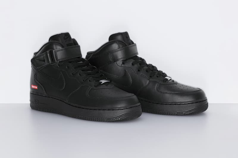 Supreme Officially Drops Nike Air Force 1 Mid Collaboration release info fall winter 2024 full collection drop swoosh shoes sneakers