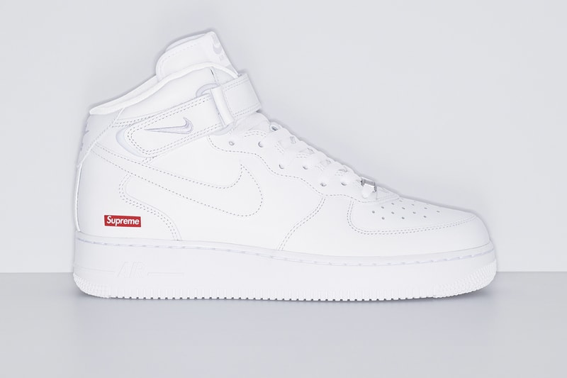 Supreme Officially Drops Nike Air Force 1 Mid Collaboration release info fall winter 2024 full collection drop swoosh shoes sneakers