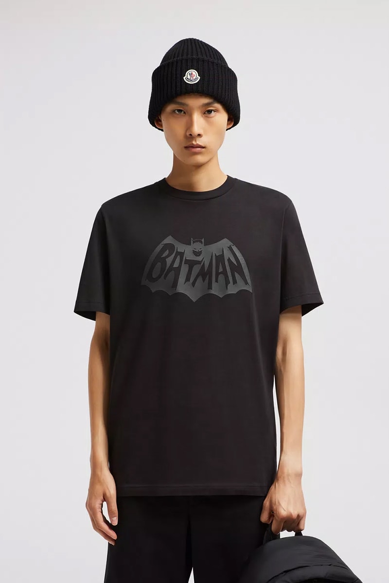 Moncler Batman DC Comics Inspired Collection Solander hooded down jacket long sleeve t shirts kids adults black white release indo