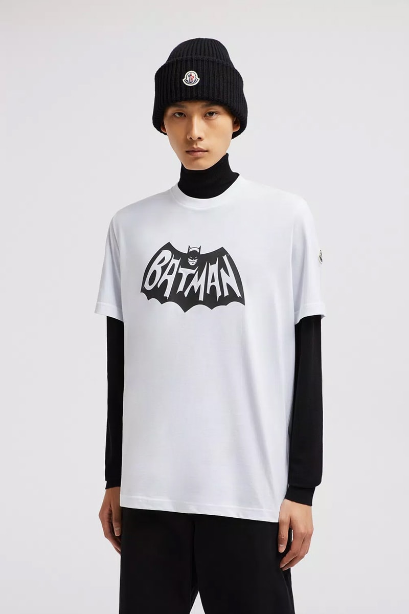 Moncler Batman DC Comics Inspired Collection Solander hooded down jacket long sleeve t shirts kids adults black white release indo