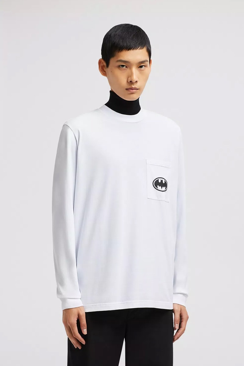 Moncler Batman DC Comics Inspired Collection Solander hooded down jacket long sleeve t shirts kids adults black white release indo