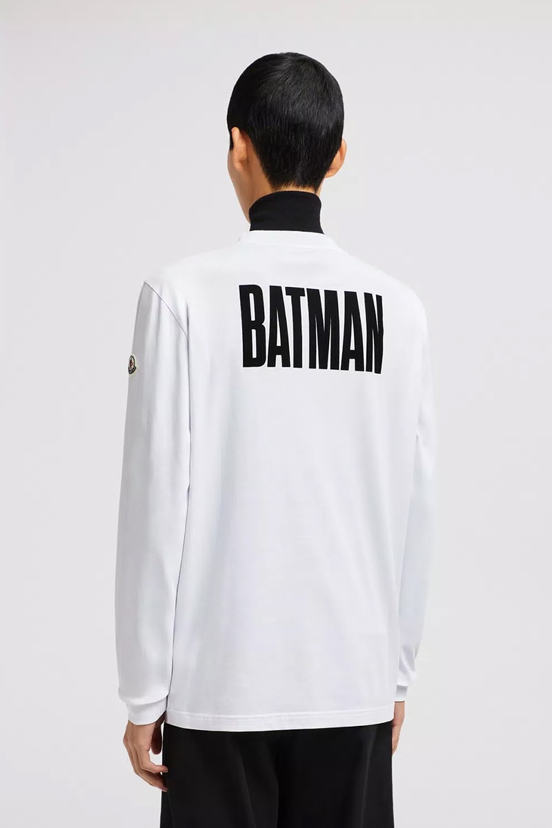Moncler Batman DC Comics Inspired Collection Solander hooded down jacket long sleeve t shirts kids adults black white release indo