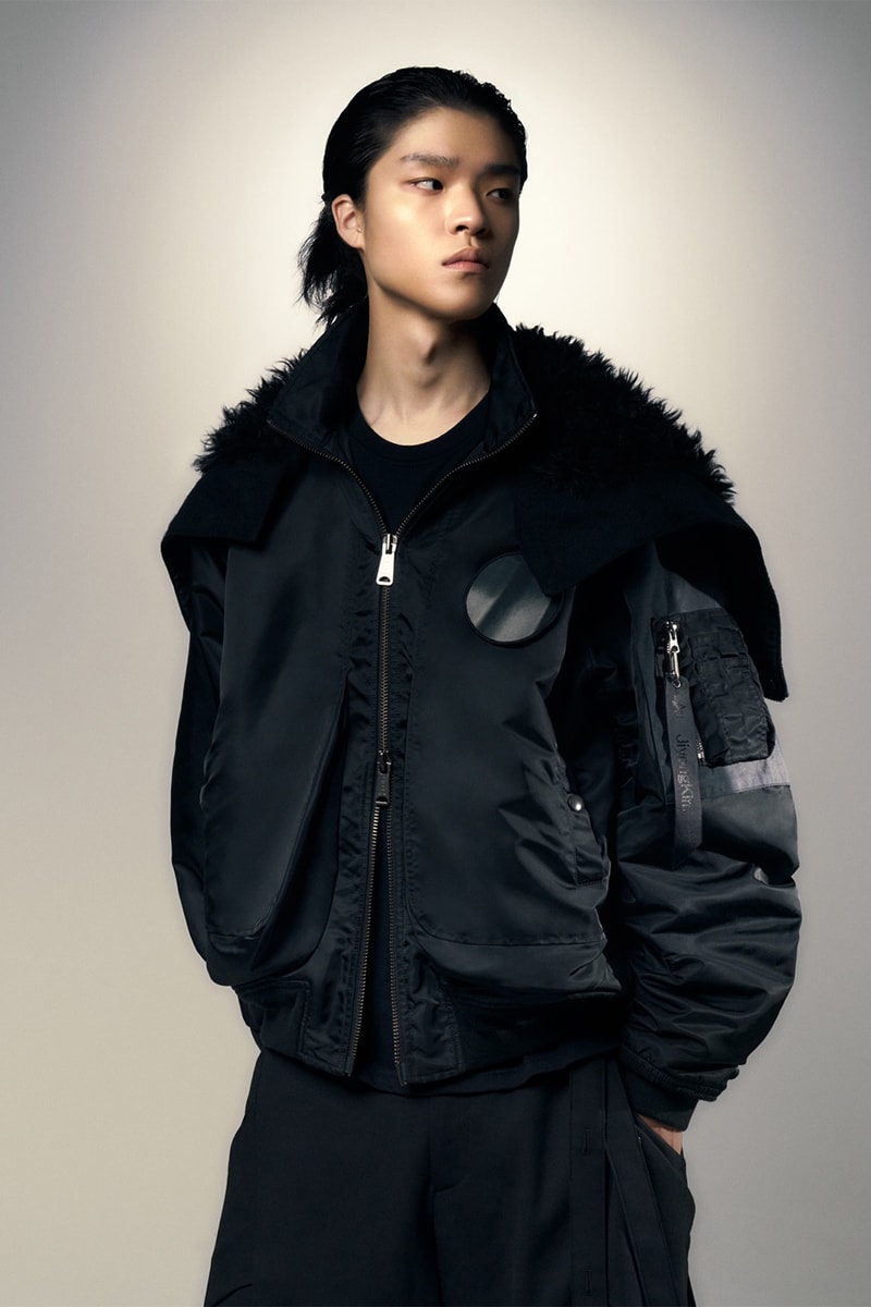 JiyongKim and Alpha Industries Come Together for a Range of Collaborative Classics for FW24 elevated classics Sun-Bleached Fishtail Coat Sun-Bleached Flight Jacket Sun-Bleached Fishtail Hoodie Curved Multi Pocket Trousers seoul south korea brand rm