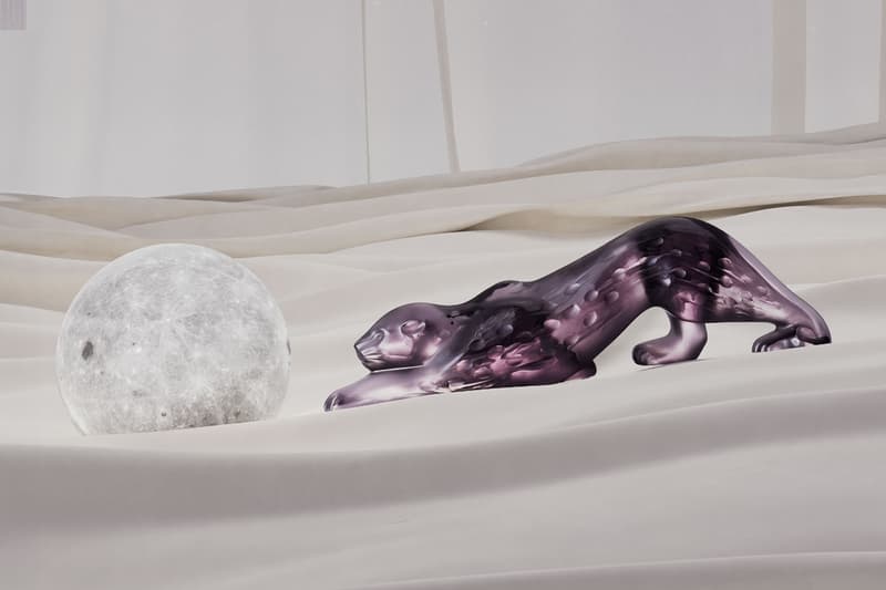 Lalique Vesper Purple Collection Release Zeila sculpture Plumes vases Croco vase Larcade core jewelry 