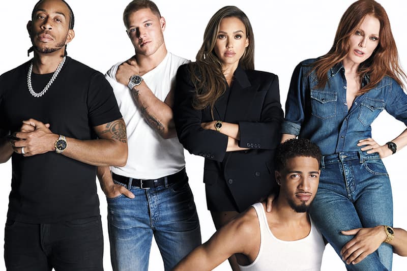 Movado Icons Campaign New Global Ambassadors Launch Info Ludacris Christian McCaffrey Jessica Alba Tyrese Haliburton Julianne Moore