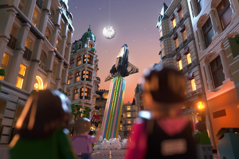pharrell williams lego set spaceship black gold over the moon 966 pieces piece by piece animated movie preview collaboration