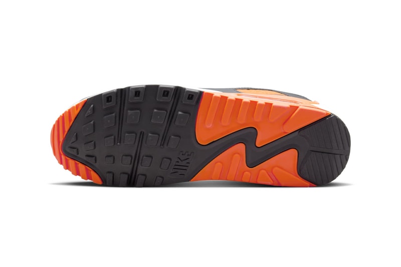 Official Look at the Nike Air Max 90 "Safety Orange" DM0029-108 White/Safety Orange-Dark Smoke Grey swoosh spooky season halloween shoes sneakers