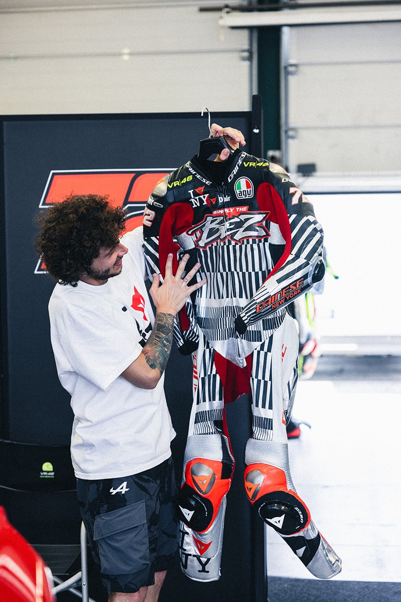 dainese Marco Bezzecchi's Custom Dainese MotoGP Suit sport motorbike new york nyc italy racing racer charity release info campaign