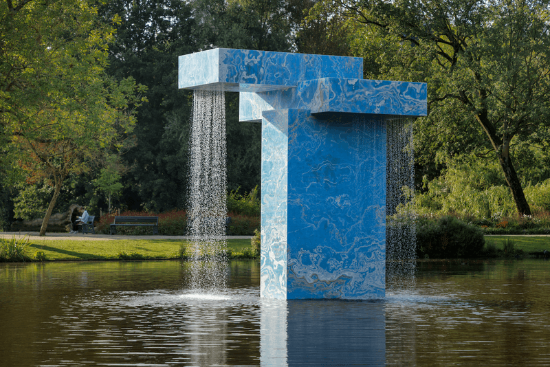 Sabine Marcelis Installs a Bright Blue Fountain at an Amsterdam Park