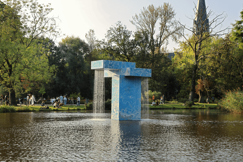 Sabine Marcelis Installs a Bright Blue Fountain at an Amsterdam Park SolidNature