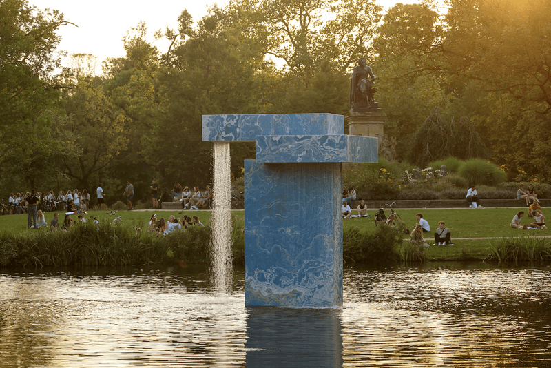 Sabine Marcelis Installs a Bright Blue Fountain at an Amsterdam Park SolidNature